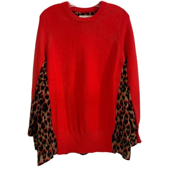 SANDRINE ROSE BY FREE PEOPLE 2 TONE SWEATER SIZE LARGE - Picture 3 of 6